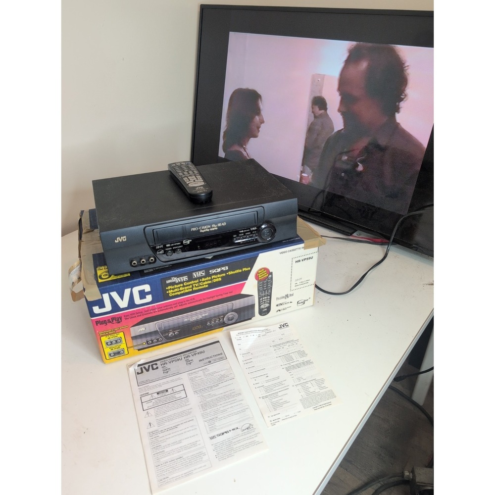 VCR VHS Player & Recorder Pro-Cision 19u JVC HR-VP59U 4 Head With Remote Tested